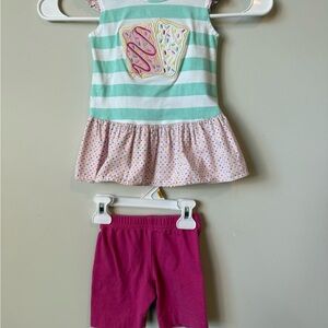 Ricrac & ruffles girls Matching Set pop tart size 2T